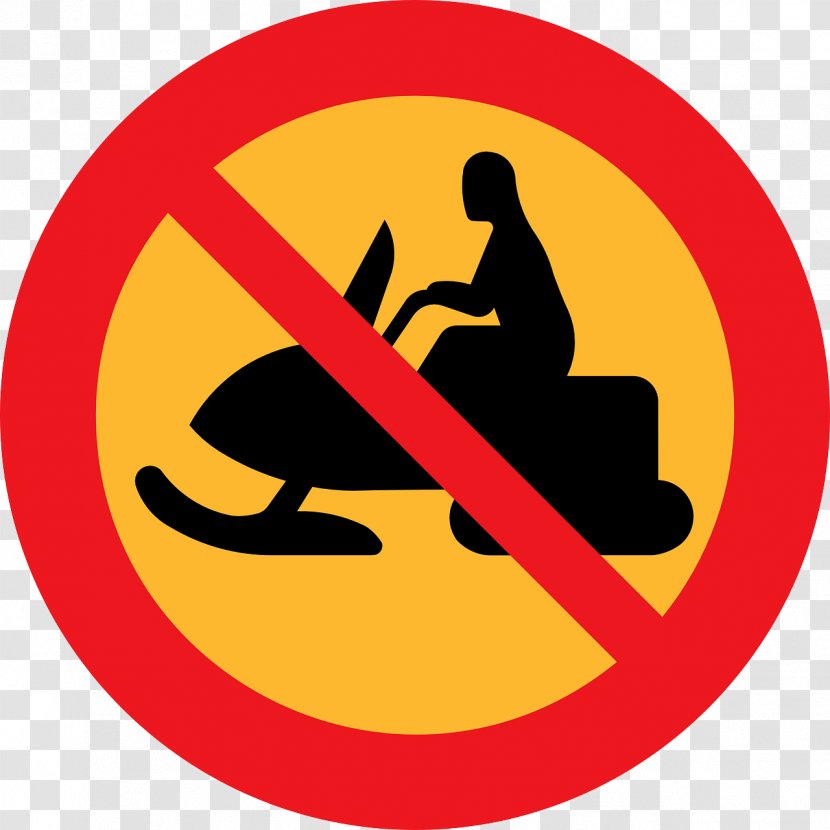 Prohibitory Traffic Sign Snowmobile Onderbord - Yellow - Forbidden Transparent PNG