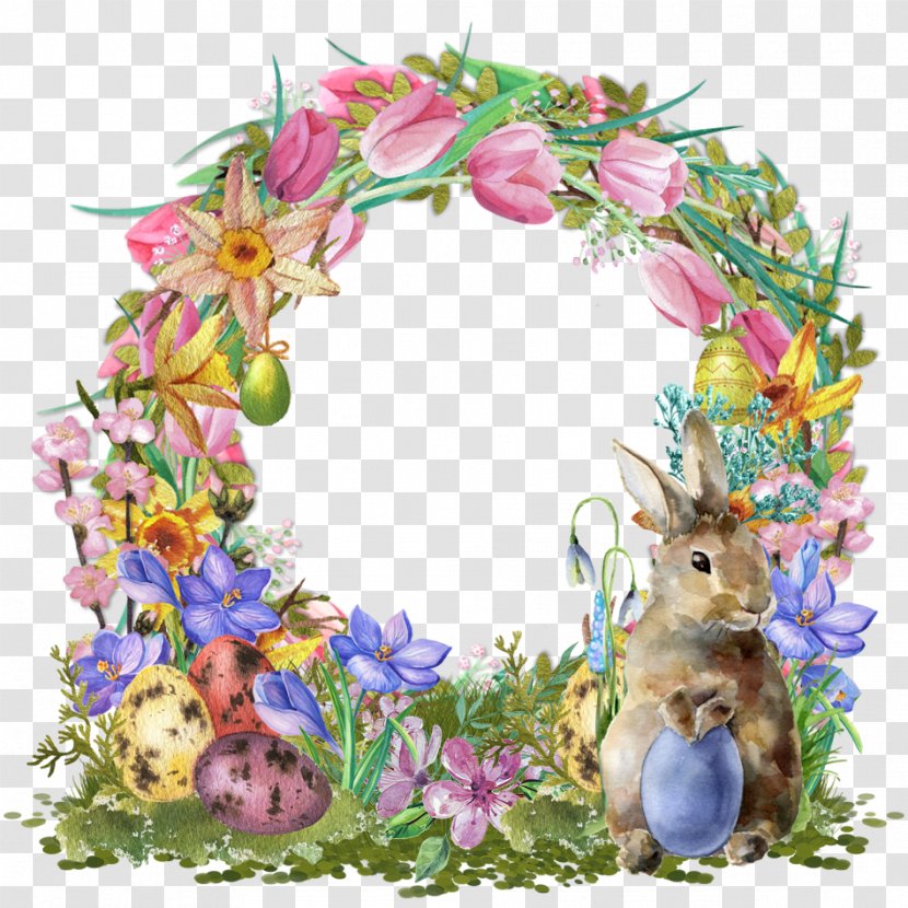 Easter Bunny Floral Design Flower Transparent PNG