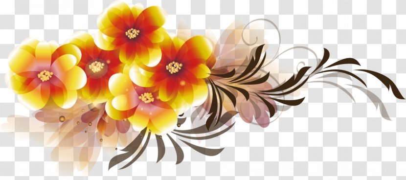 Floral Design Cut Flowers - Leaf - Vector Decorative Pattern Transparent PNG