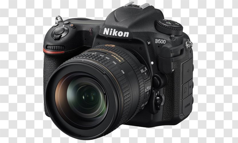 Nikon D500 Digital SLR Camera DX Format - Lens Transparent PNG