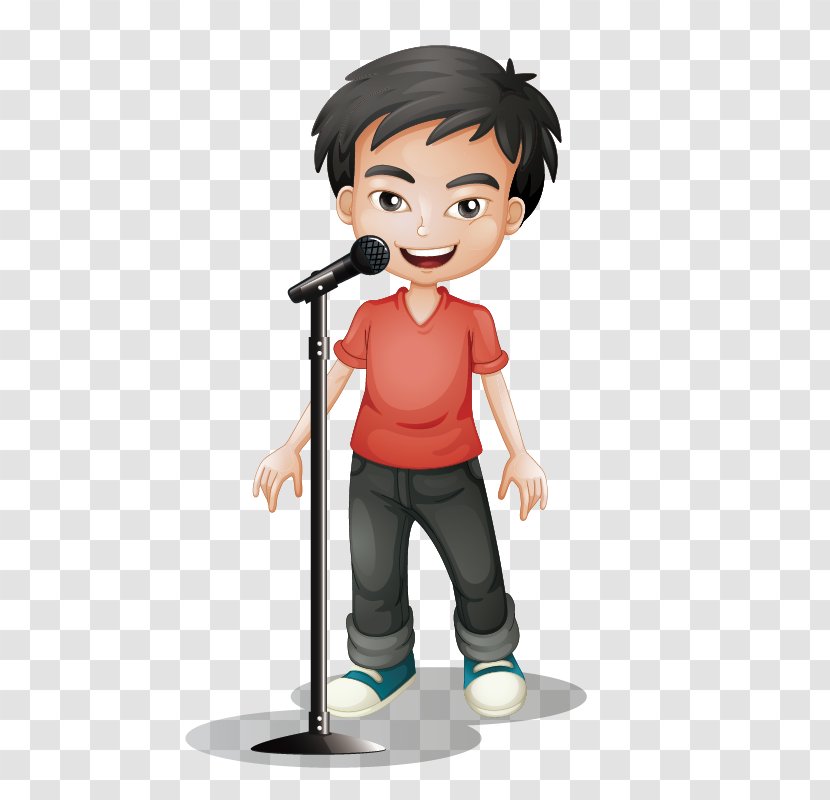 Royalty-free Stock Photography Clip Art - Cartoon - Hand-painted Little Boy Singing Transparent PNG