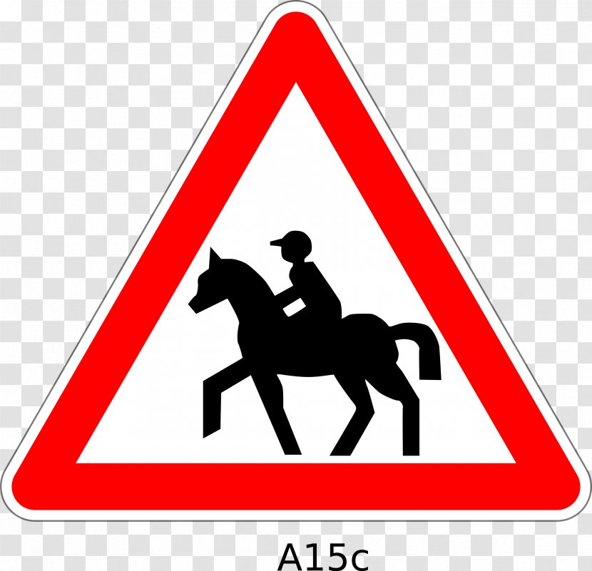 Horse Traffic Sign Clip Art - Road Signs In France Transparent PNG
