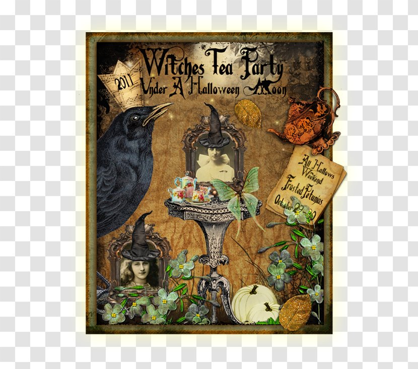 Tea Party Witchcraft Magic - Poster - Halloween Calligraphy Ink Transparent PNG