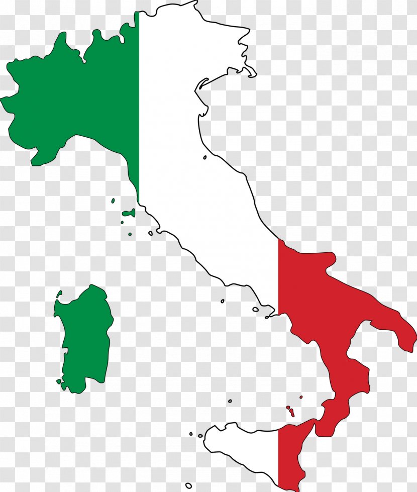 Flag Of Italy Map Clip Art - Clipart Transparent PNG