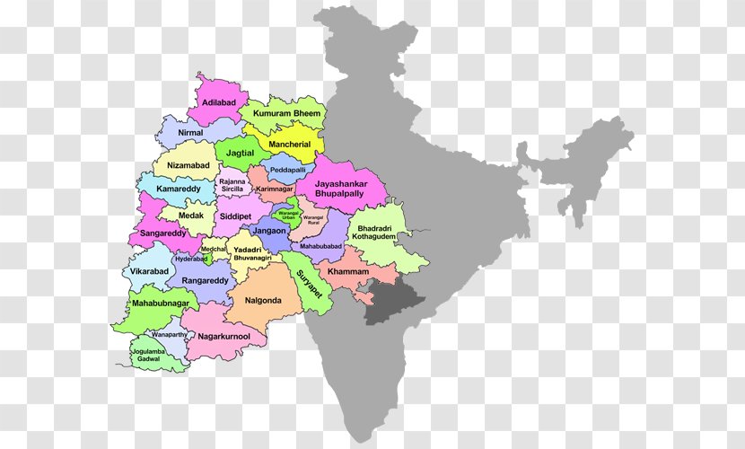 States And Territories Of India Map Royalty-free - Mapa Polityczna - Main Collateral Channels Transparent PNG
