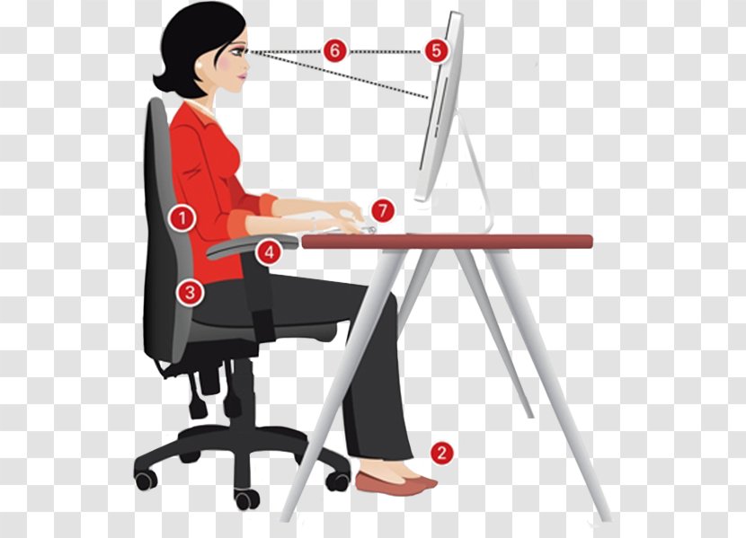 Table Computer Mouse Keyboard Human Factors And Ergonomics Chair - Ergonomic Transparent PNG