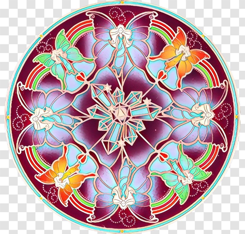 Cartoon Clock - Floral Design - Kaleidoscope Wildflower Transparent PNG
