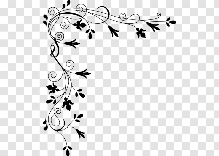 Flower Black And White Clip Art - Page Decoration Transparent PNG