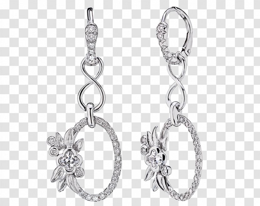 Earring Silver Body Jewellery Diamond Transparent PNG