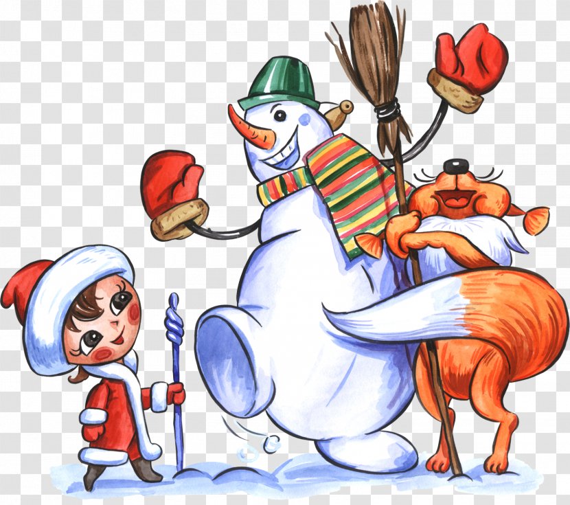 Ded Moroz Snegurochka New Year Snowman Holiday - Christmas Transparent PNG
