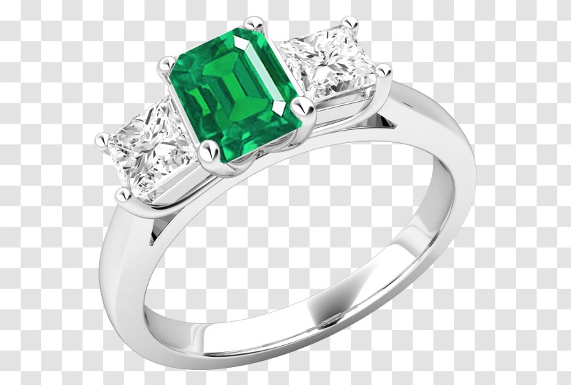 Emerald Diamond Cut Ring Transparent PNG