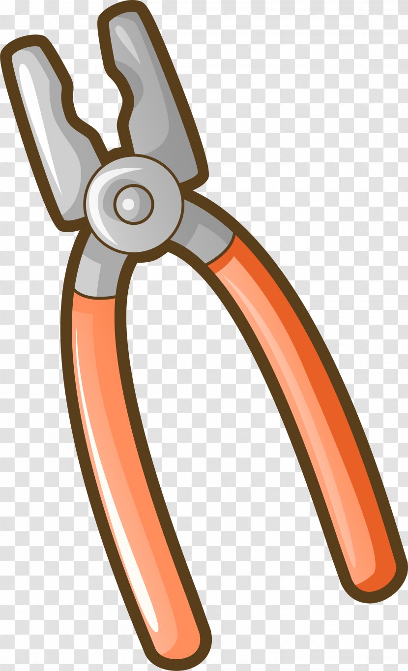 Hand Tool Pliers - Simple Orange Transparent PNG