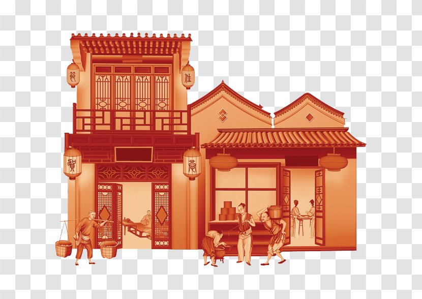 Mid-Autumn Festival Chinese Architecture Marriage - Classical Transparent PNG