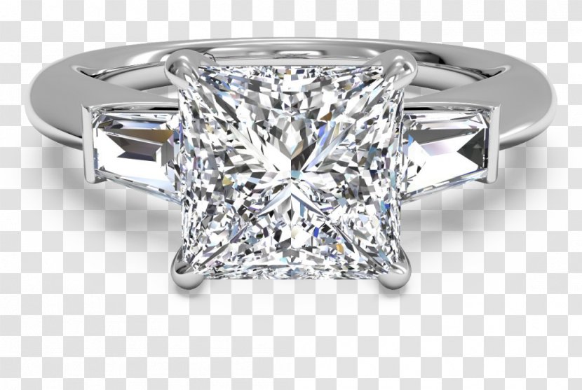 Princess Cut Engagement Ring Diamond Wedding - Jewellery Transparent PNG