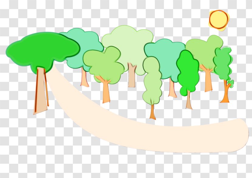 Cartoon Drawing Forest Transparency Road - Tree Transparent PNG