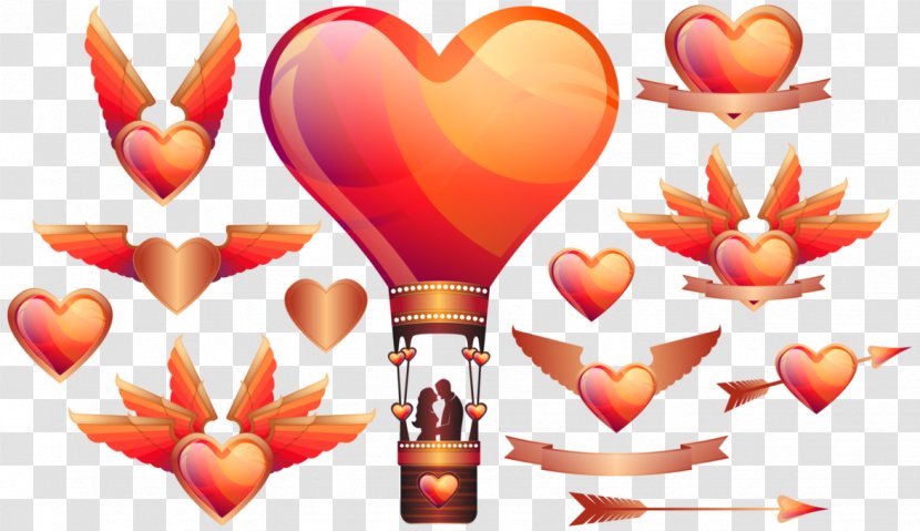 Heart Love Valentine's Day Red Romance - Symbol - Wing Transparent PNG