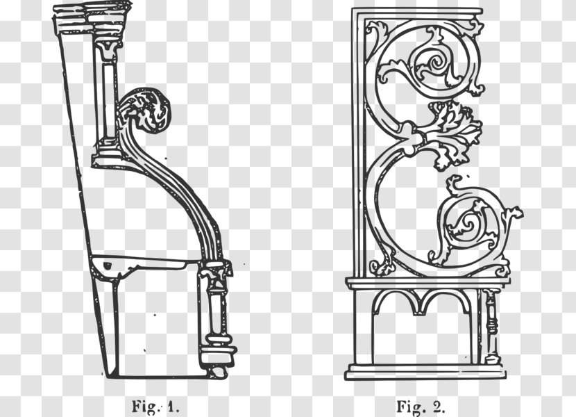 Drawing Carnet De Villard Honnecourt Cadeiral Architect Wood Carving - Structure Transparent PNG