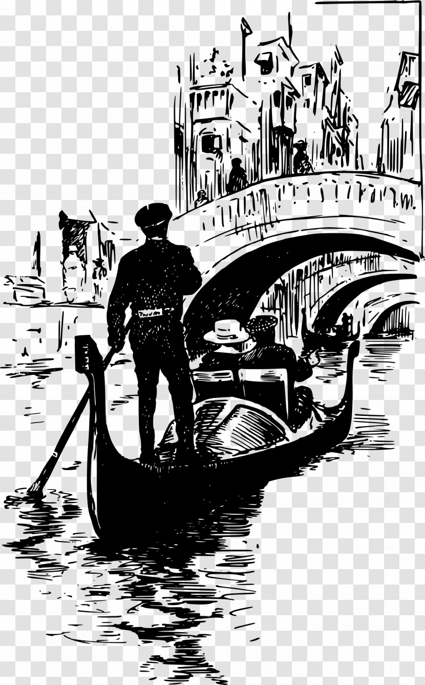 Gondola Gondolier Download Clip Art - Drawing - Bridge Transparent PNG