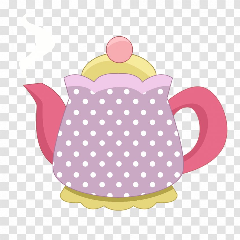 Clip Art Tea Kitchen Coffee Cup Tableware - Polka Dot Transparent PNG