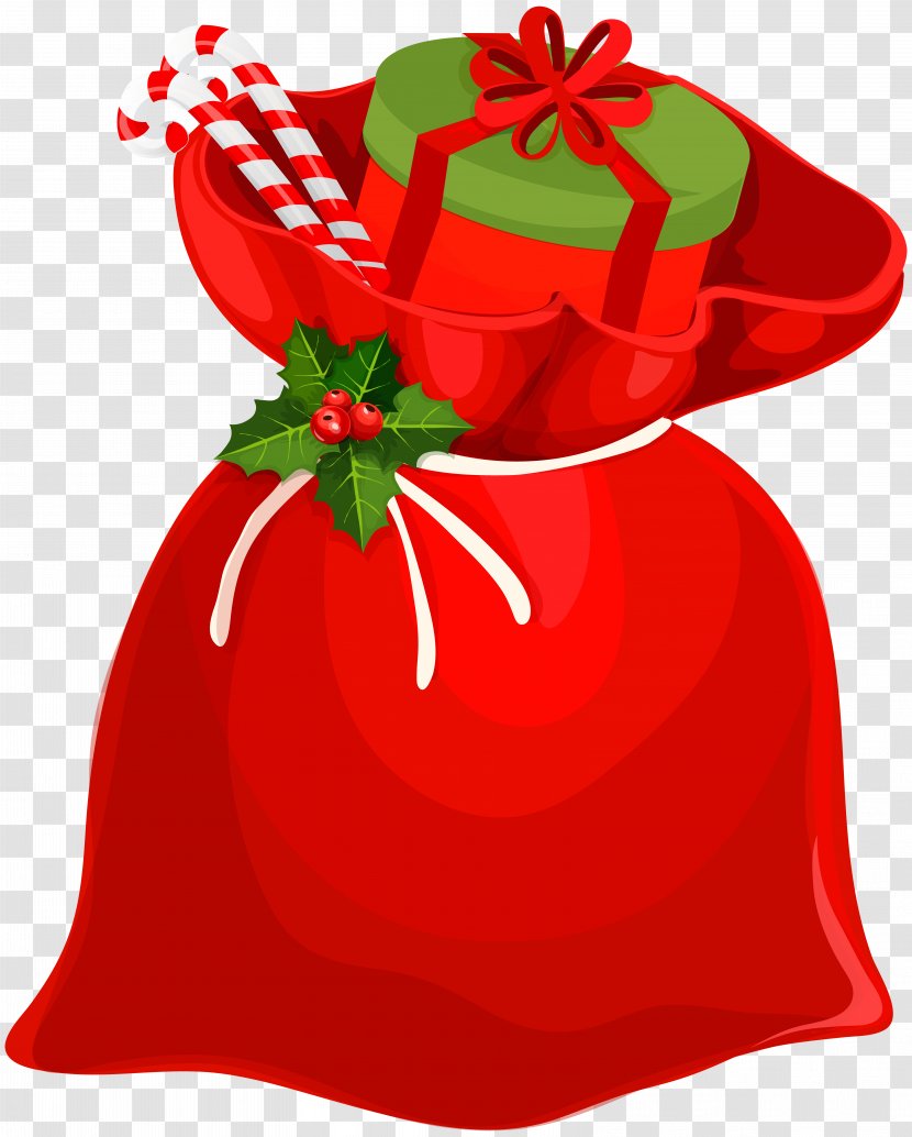 Santa Claus Christmas Ornament Gift Clip Art - Hat - Bag Image Transparent PNG