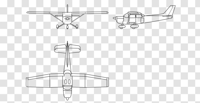 Cessna 172 Airplane Reims-Cessna F406 Caravan II 206 152 - Line Art Transparent PNG