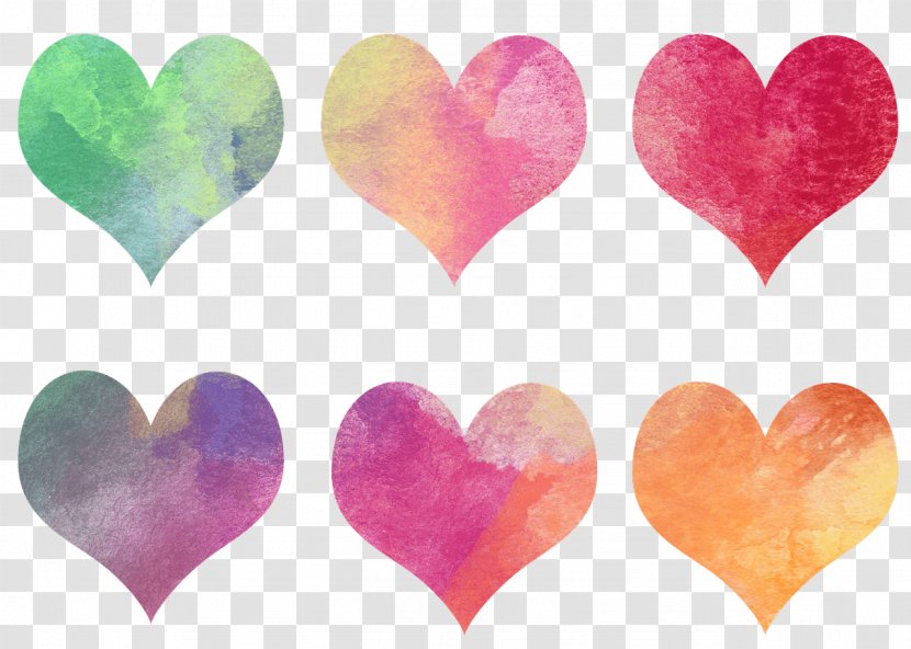Heart Watercolor Painting Transparent PNG