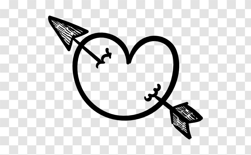 Arrow Doodle - Silhouette - Heart Transparent PNG