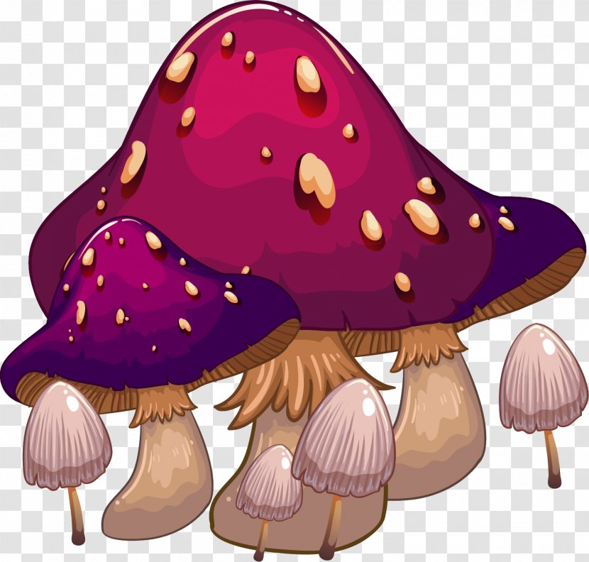 Mushroom Royalty-free Cartoon Illustration - Fotosearch - Purple Mushrooms Transparent PNG
