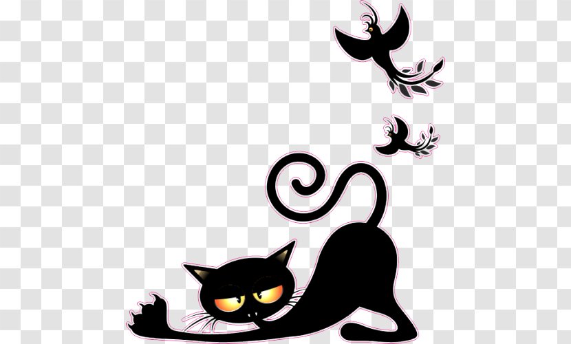 Black Cat Mouse Kitten Clip Art - Mural Transparent PNG