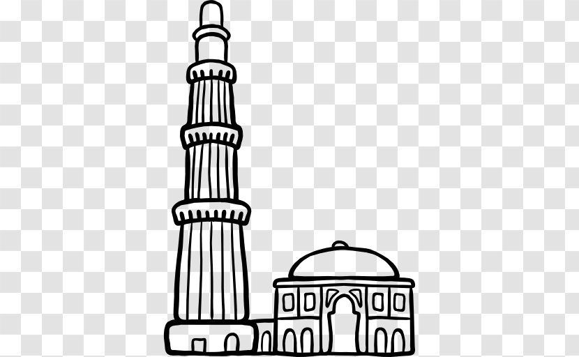 Qutb Minar Drawing Quwwatul Islam Masjid Tower Minaret - Complex Transparent PNG