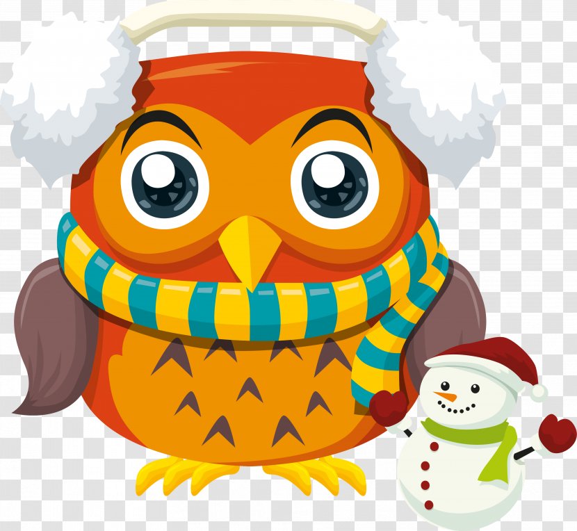 Cartoon Christmas - Bird - Owls Transparent PNG