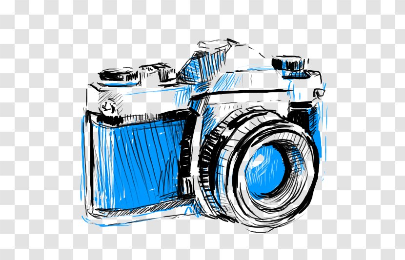 Download HD Camera Sketch Clipart  Camera Cartoon Black And White Png  Transparent PNG Image  NicePNGcom