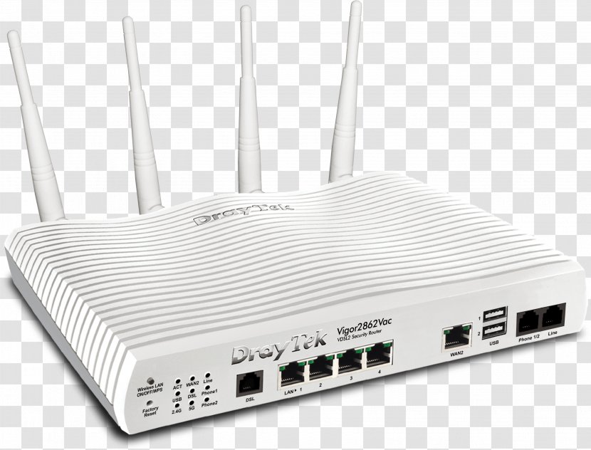 Draytek V2862AC Vigor 2862ac VDSL 802.11ac Router Wireless - V2862ac Vdsl 80211ac - Ethernet Transparent PNG