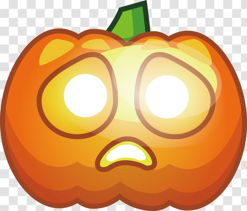 Jack-o'-lantern Halloween Calabaza Pumpkin Face - Fruit - Vector Transparent PNG