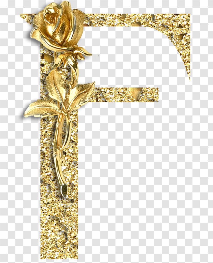 Alphabet Letter Gold Spelling F - Metal Transparent PNG