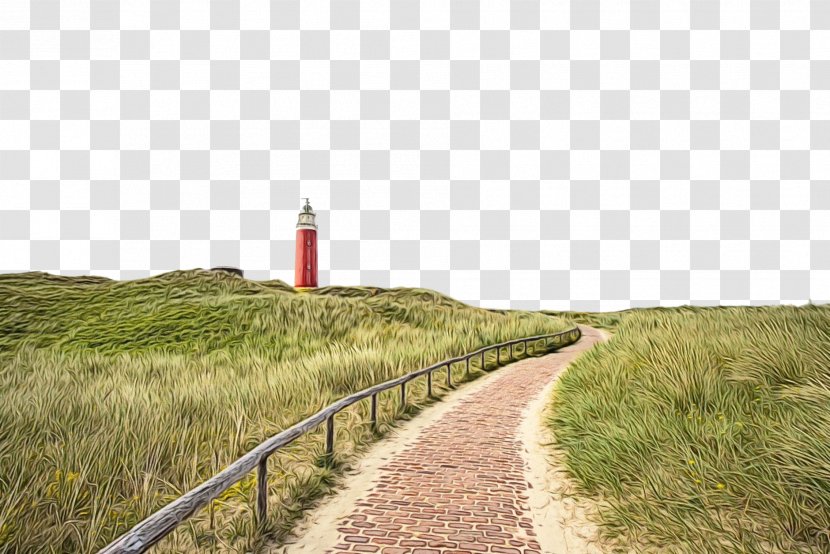 Natural Landscape Grass Road Atmospheric Phenomenon Trail - Dirt Lighthouse Transparent PNG