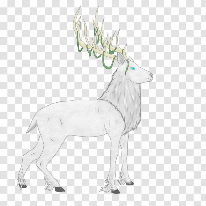 Reindeer Antelope Elk Drawing - Mammal Transparent PNG