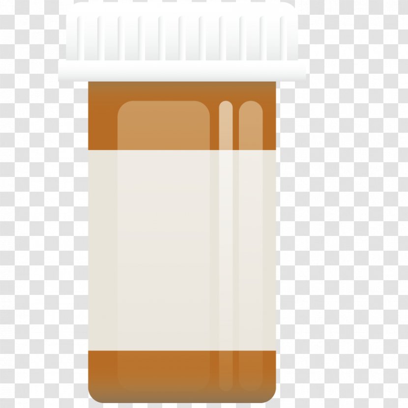 Designer Crude Drug - Orange - Vector Medicine Bottle Transparent PNG