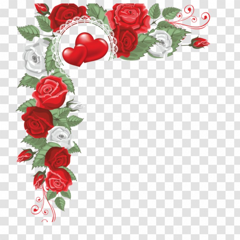 Vector Graphics Royalty-free Stock Photography Clip Art Illustration - Valentines Day - Flower Heart Border Transparent PNG