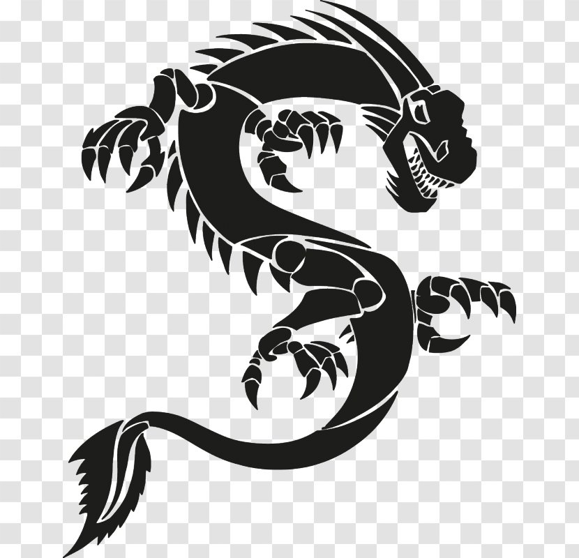 Chinese Dragon China - Black And White Transparent PNG