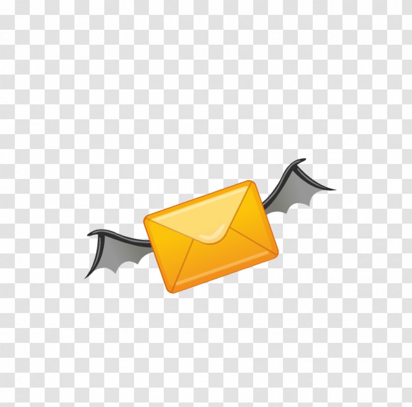 Email Halloween World Wide Web Icon - Yellow - Bat Wings Envelopes Transparent PNG