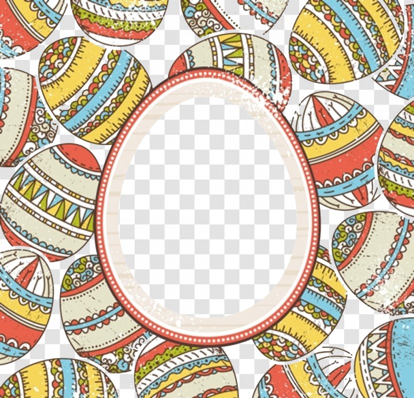 Easter Bunny Egg - Retro Vector Border Pattern Transparent PNG