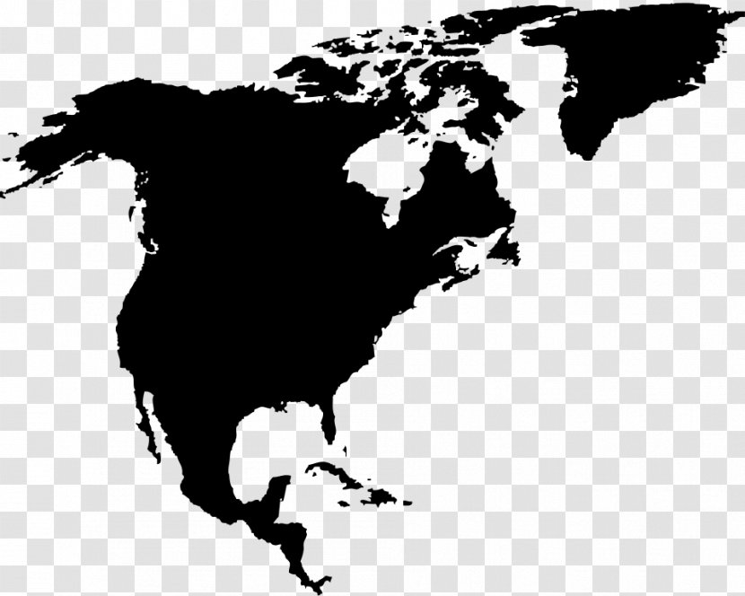 United States South America Latin Blank Map World - Silhouette - Vector Transparent PNG