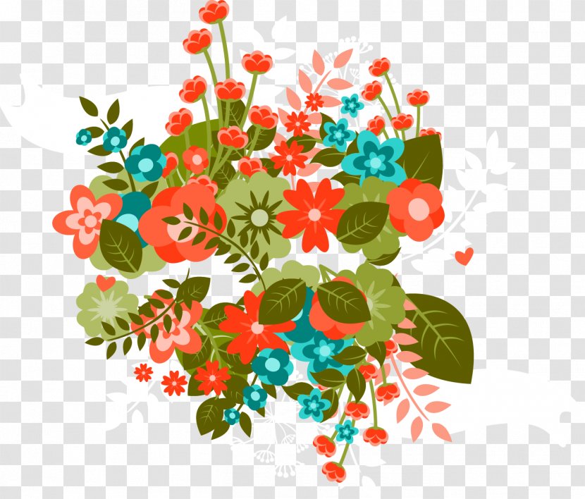 Mother's Day Flowers Cartoon Creative - Pattern - Leaf Transparent PNG