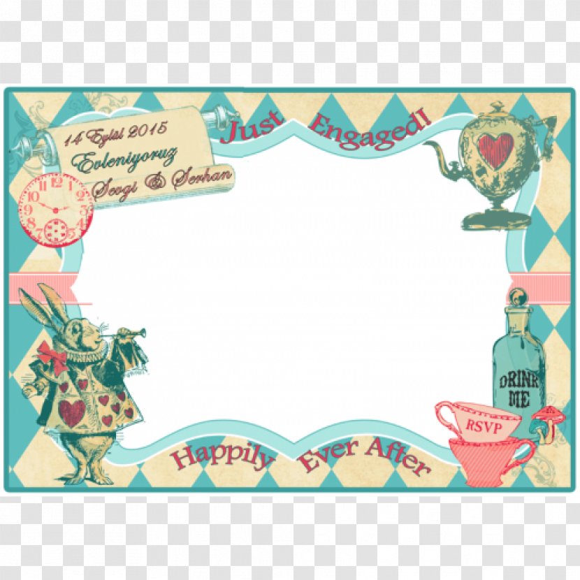 Engagement Party Alice In Wonderland Birthday Supply - Rectangle - Watercolor Transparent PNG