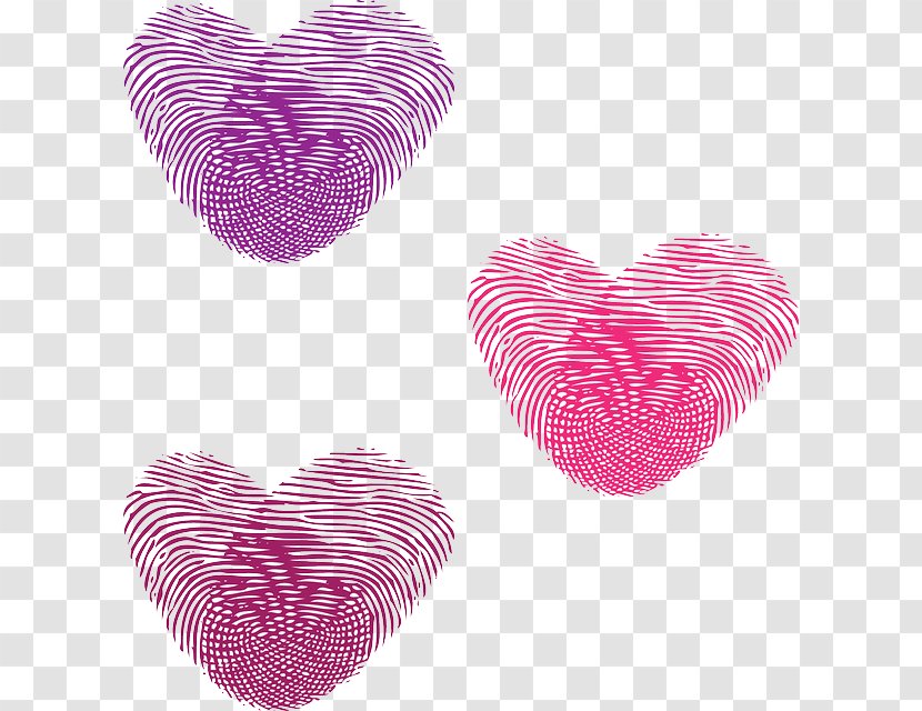 Fingerprint Love Hearts Clip Art - Finger - Heart Transparent PNG