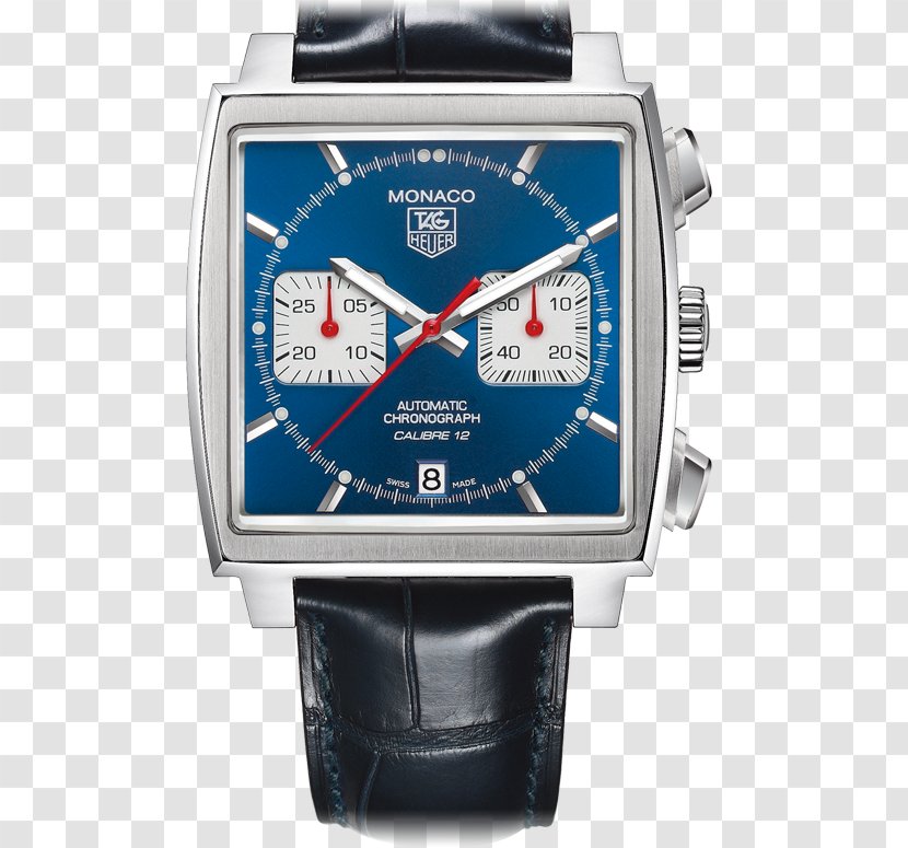 TAG Heuer Monaco Chronograph Automatic Watch - Design Of Fine Leather Logo Transparent PNG