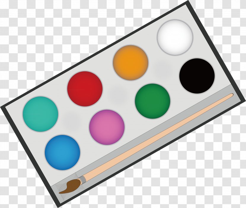 Watercolor Painting Palette Paintbrush - Eye Shadow Design Material Pattern Transparent PNG