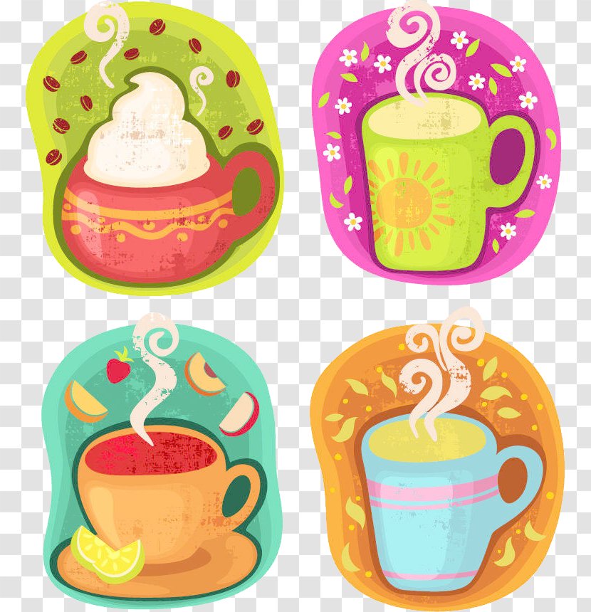 Coffee Tea Soft Drink Hot Chocolate Cafe - Drinkware - Drinks Vector Illustration Transparent PNG