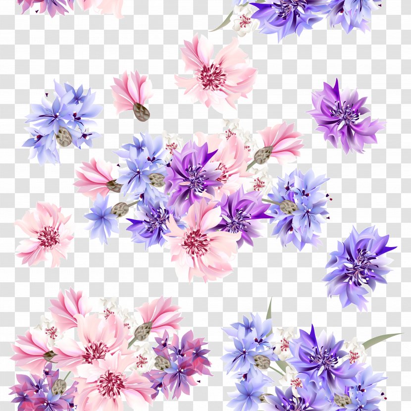 Flower Blue Stock Photography Pink - Royaltyfree - Romantic Fantasy Floral Background Transparent PNG
